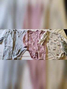 Set of 3 Long-Sleeve Baby Onesies And Pants